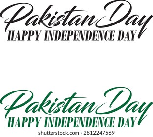Pakistan Independence Day Typography Design with Elegant Calligraphy