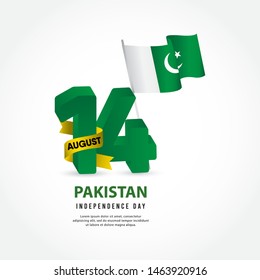 Pakistan independence day vector template. Design illustration for banner, advertising, greeting cards or print. Design happiness celebration.; 