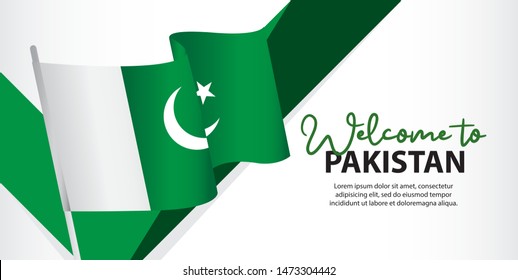 Pakistan independence day vector template. Design for banner; greeting cards or print. welcome to India