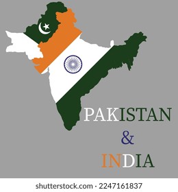 PAKISTAN AND INDIA HAVE TWO FLAG ON MAP