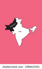 Mapa de Pakistán e India juntos .