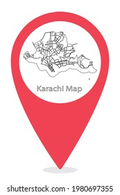 Pakistan Karachi Map In Location Icon .