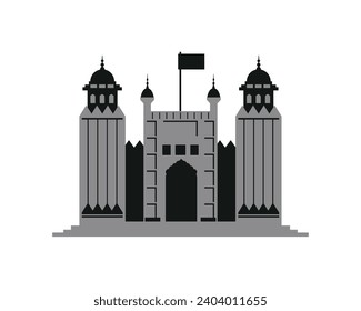 pakistan landmark lahore fort illustration