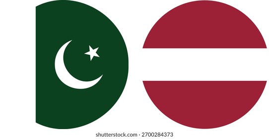 Pakistán y Vector de bandera circular de lativa con fondo transparente 
