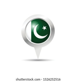 Pakistan location icon vector design. Pakistan gps locator pin.Scalable vector design.