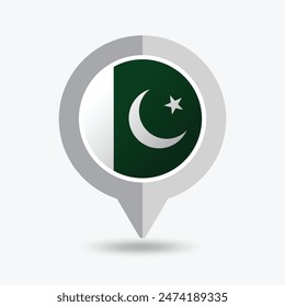 Pakistan Location Pin Icon Vector Illustration