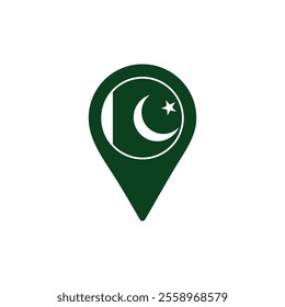 Pakistan location pin with national flag