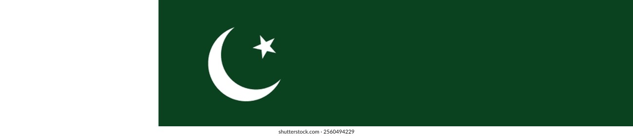 Pakistan long banner flag digital vector illustration