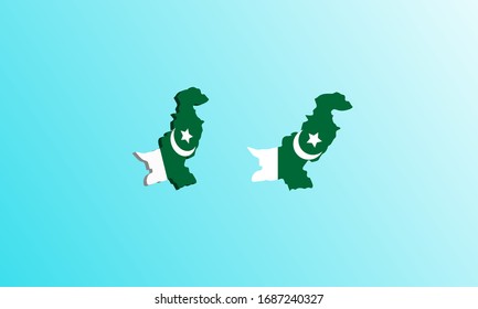 Vektorillustration pakistan Map 3D Symbol