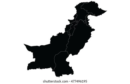 Pakistan map black color