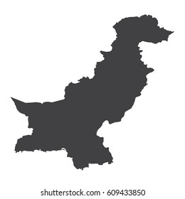 Pakistan map in black on a white background. Vector illustration