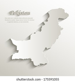 Pakistan map card paper 3D natural vector