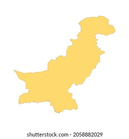 Pakistan map color line element. Border of the country. UI UX GUI design element. Editable stroke.