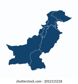 Pakistan map color vector modern. Silhouette map. on white background. 