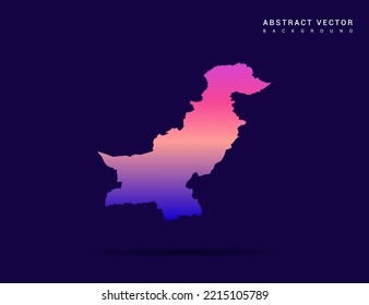 Mapa paquistaní del estilo de gradiente colorido Ilustración vectorial.