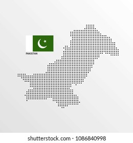 Pakistan Map design with flag and light background vector 