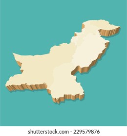 Pakistan Map Detailed Three Dimensional