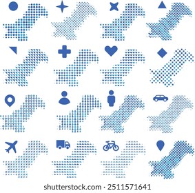 Pakistan map in different shapes