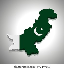 Pakistan map and flag