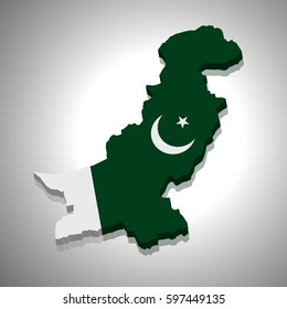 Pakistan map and flag