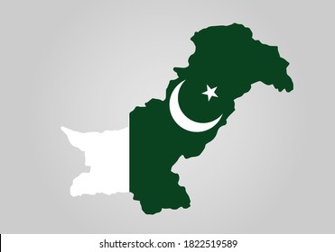Pakistan map with flag inside it. Modern Map Vector Concept with flag