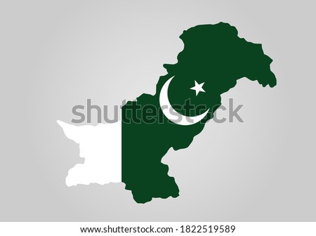 Pakistan map with flag inside it. Modern Map Vector Concept with flag