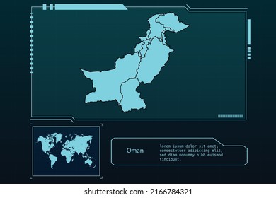 Pakistan Map Futuristic Infographic Map Element Stock Vector Royalty   Pakistan Map Futuristic Infographic Element 260nw 2166784321 