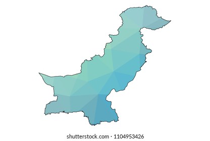pakistan map in geometric polygonal style. pakistan map of isolated. Vector Illustration Eps10.