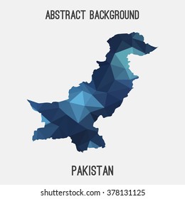 Pakistan map in geometric polygonal style.Abstract tessellation,modern design background. Vector illustration EPS8