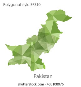Pakistan map in geometric polygonal style.Abstract gems triangle,modern design background.Vector illustration EPS10