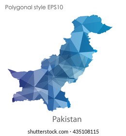 Pakistan map in geometric polygonal style.Abstract gems triangle,modern design background.Vector illustration EPS10