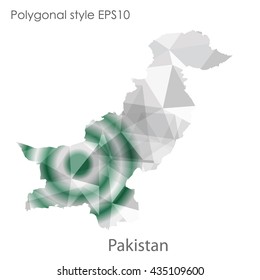 Pakistan map in geometric polygonal style.Abstract gems triangle,modern design background.Vector illustration EPS10