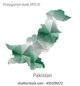 Pakistan map in geometric polygonal style.Abstract gems triangle,modern design background.Vector illustration EPS10