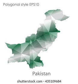 Pakistan map in geometric polygonal style.Abstract gems triangle,modern design background.Vector illustration EPS10