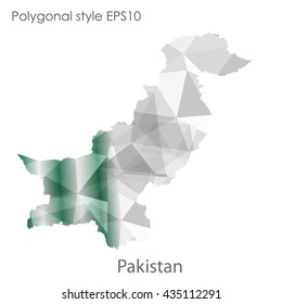 Pakistan map in geometric polygonal style.Abstract gems triangle,modern design background.Vector illustration EPS10