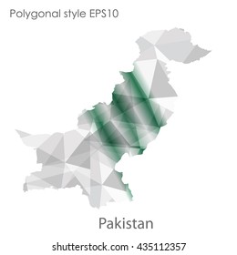 Pakistan map in geometric polygonal style.Abstract gems triangle,modern design background.Vector illustration EPS10