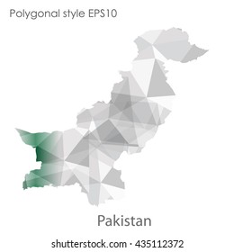 Pakistan map in geometric polygonal style.Abstract gems triangle,modern design background.Vector illustration EPS10