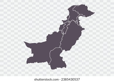 Pakistan Map Graphite Color on White Background quality files Png