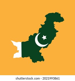 Pakistan map - High detailed color map of Pakistan. flat design style, clean and modern.Vector illustration eps 10