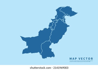 Pakistan map High Detailed on blue sky background. Abstract design vector illustration eps 10