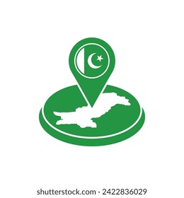 Diseño de símbolo de la ilustración del vector del mapa de Pakistán