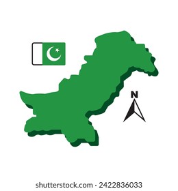 Pakistanische Karte Symbol, Vektorgrafik-Symbol