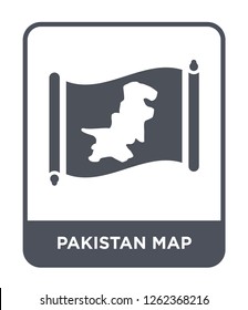 pakistan map icon vector on white background, pakistan map trendy filled icons from Countrymaps collection, pakistan map simple element illustration