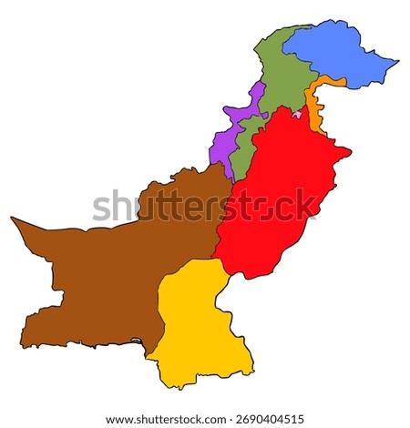 Pakistan map illustration hand drawn isolated vector