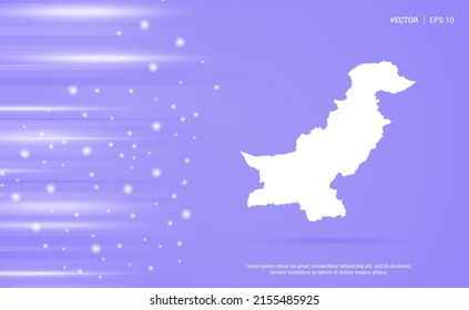 Pakistan map isolated on purple background. Vector Illustration.