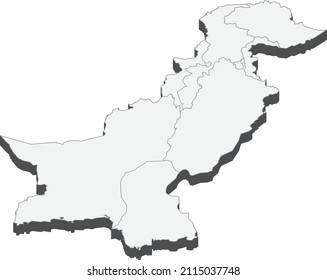 Mapa de Pakistán aislado en un fondo blanco.