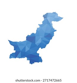 Mapa de Pakistán baja Ilustración vectorial de estilo geométrico polivinílico