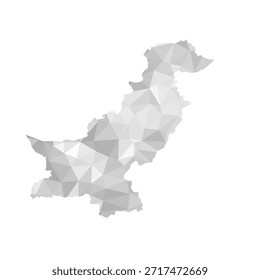 Mapa de Pakistán baja Ilustración vectorial de estilo geométrico polivinílico