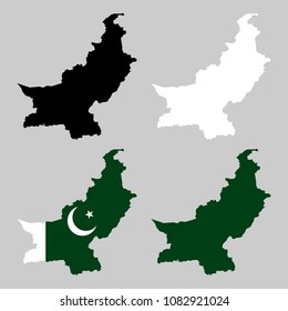 Pakistan map with national flag decoration 