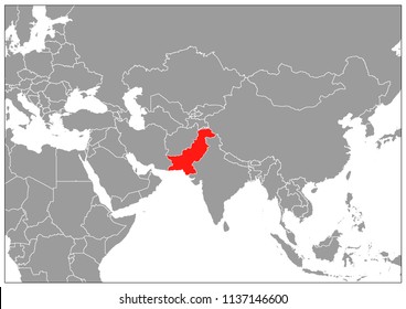 Pakistan map on gray base 